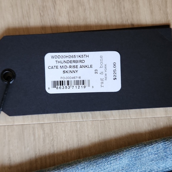 Rag & Bone Mid-rise skinny jeans size 23 NWT - Picture 3 of 6